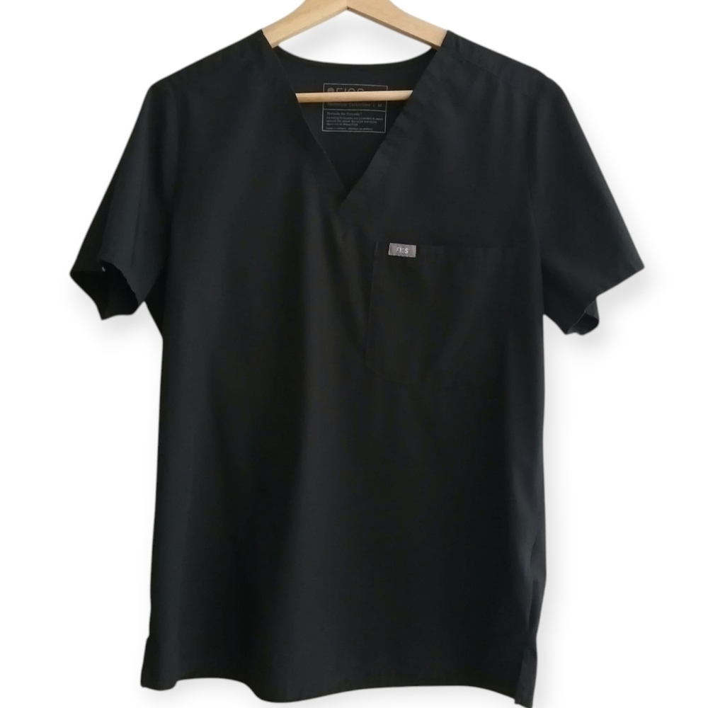 Figs FREEx Catarina Short Sleeve Scrub Top Black Discontinued Style Medium